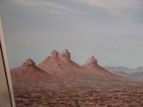 JEAN LANGE OIL ON BOARD KAROO SCENE