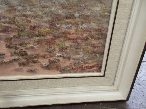 JEAN LANGE OIL ON BOARD KAROO SCENE