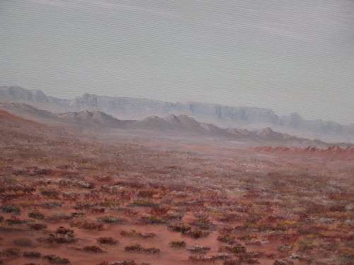 JEAN LANGE OIL ON BOARD KAROO SCENE