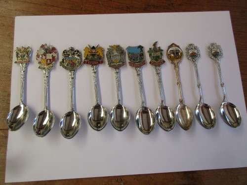 COLLECTION OF 10 SOUVENIR SPOONS VARIOUS AFRICAN PLACES