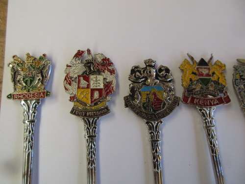 COLLECTION OF 10 SOUVENIR SPOONS VARIOUS AFRICAN PLACES