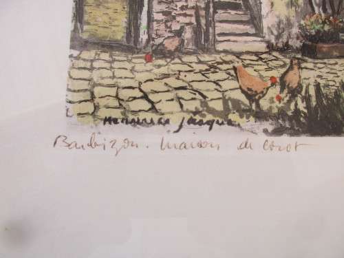 WATERCOLOUR BARBIZON MAISON DI CORET SIGNED