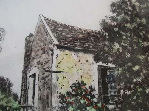 WATERCOLOUR BARBIZON MAISON DI CORET SIGNED