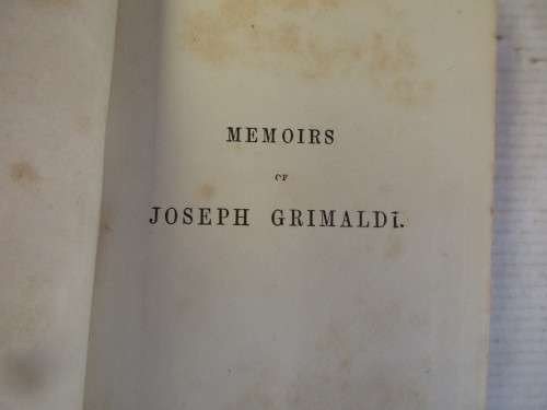 MEMOIRS OF JOSEPH GRIMALDI C 1880