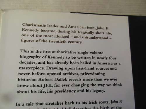 JOHN f KENNEDY AN UNFINISHED LIFE 1917-1963 FIRST EDITION 2003