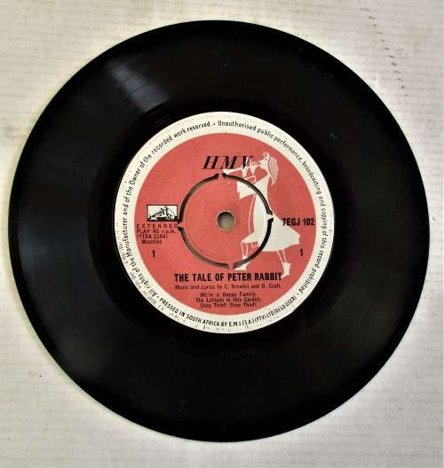 BEATRIX POTTER THE TALE OF PETER RABBIT  VOICE OF  VIVIEN LEIGH HIS MASTERS VOICE 7EGJ 102