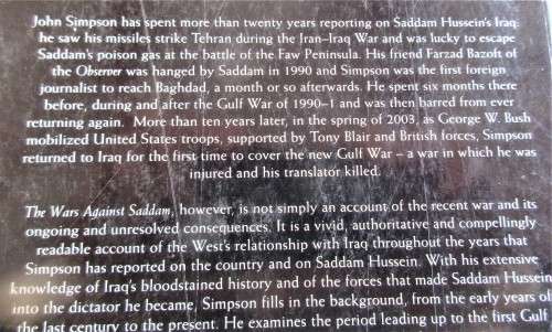 THE WARS AGAINST SADDAM FIRST EDITION 2003