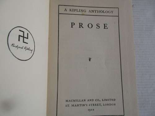 A KIPLING ANTHOLOGY PROSE 1922 FIRST EDITION
