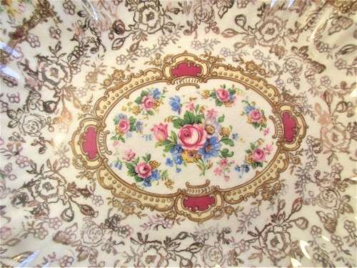 TWO JAMES KENT LONGTON  POMPADOUR PATTERN SNACK DISHES CHINTZ STYLE  C1960`S