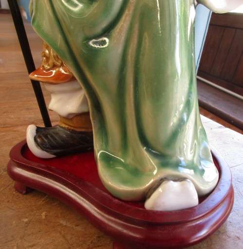 ABSOLUTELY BIG  BEAUTIFUL CHINESE WARRIOR FIGURINE WITH HALBERD PROBABLY YONGZHENG NIAN ZHI 2000`S