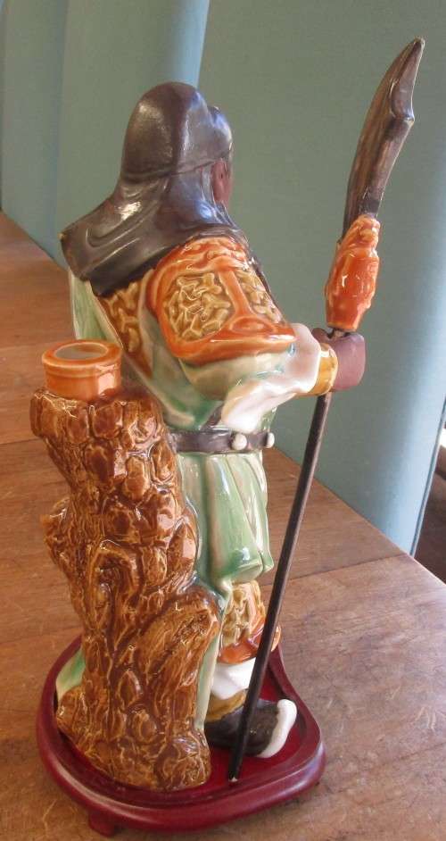 ABSOLUTELY BIG  BEAUTIFUL CHINESE WARRIOR FIGURINE WITH HALBERD PROBABLY YONGZHENG NIAN ZHI 2000`S