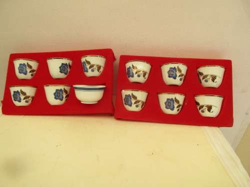11 MATCHING JAPANESE GAWA CUPS  AND 1 ASSOCIATED CUP 12 IN ALL