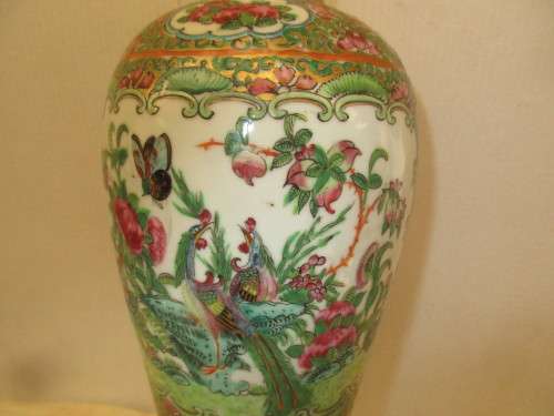 BEAUTIFUL HANDPAINTED CHINESE JAR NICE AND TALL.
