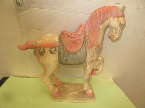 BEAUTIFUL  PAIR TANG DYNASTY  CERAMIC CHINESE HORSES  c1960`s