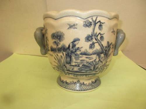 BEAUTIFUL CHINESE BLUE AND WHITE BIG ABSOLUTELY STUNNING YOU XIAN JU ZHI VASE c 1980