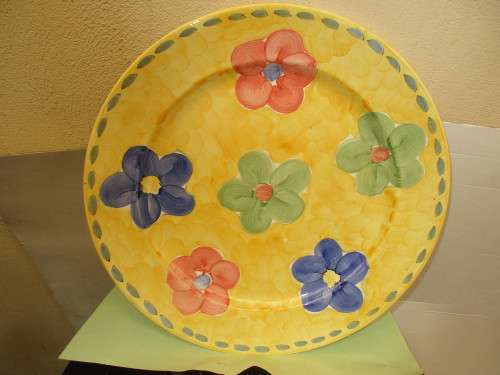 BEAUTIFUL BIG MAXWELL WILLIAMS SALAD PLATE SIENNA HANDPAINTED DIAMETER 415 MM !