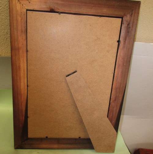 BEAUTIFUL BLACK WOOD FRAMED   RABBIT PICTURE FOR DESK  MOUNT