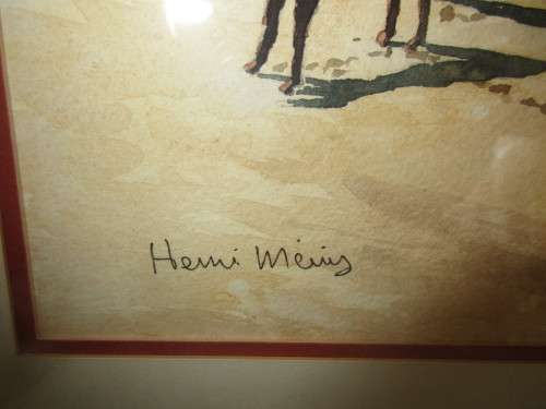 BEAUTIFUL HENNI MEINZ  WATERCOLOUR COWS ON A BEACH