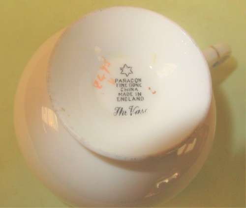 PARAGON CHINA TRIO `THE VASE`  CUP , SAUCER AND SIDE PLATE.c1919