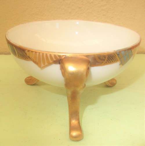 BEAUTIFUL NORITAKE PORCELAIN BOWL STANDING ON THREE FEET