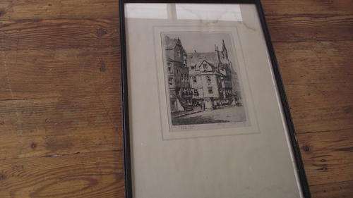 DRAWING OF  JOHN KNOX'S HOUSE EDNIBURGH