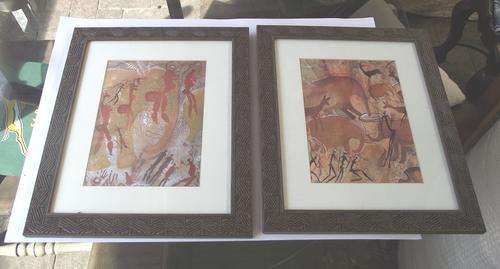 PAIR WATERCOLOURS  DEPICTING BUSHMAN AND SAN SCENES