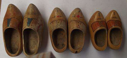 3 PAIRS OF WOODEN DUTCH CLOGS