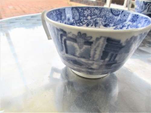 SET OF  FOUR COPELAND SPODE ITALIAN BLUE AMD WHITE CUPS