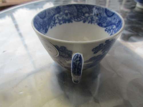 SET OF  FOUR COPELAND SPODE ITALIAN BLUE AMD WHITE CUPS