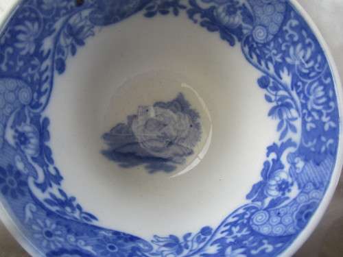 SET OF  FOUR COPELAND SPODE ITALIAN BLUE AMD WHITE CUPS