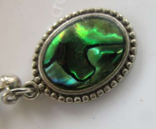 BEAUTIFUL MOTHER OF PEARL EARRINGS SET IN SILVER PLATE