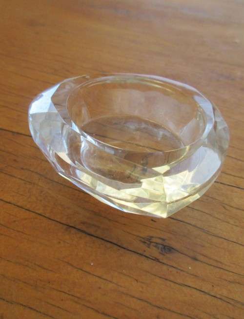 A PAIR CRYSTAL SALTS ALSO MAY BE USED AS CANDLEHOLDERS