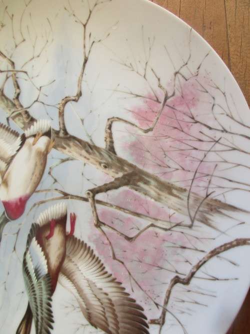 BEAUTIFUL IMARI JAPAN DISPLAY PLATE WITH JAPANESE CRANES