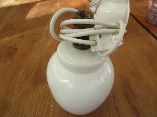 PAIR OF CREAM POTTERY LAMPS