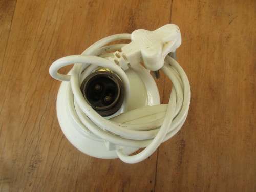 PAIR OF CREAM POTTERY LAMPS