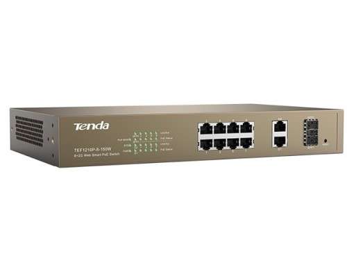 Tenda 8FE+2GE+2SFP Web Smart 123W PoE Switch