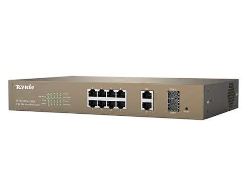 Tenda 8FE+2GE+2SFP Web Smart 123W PoE Switch