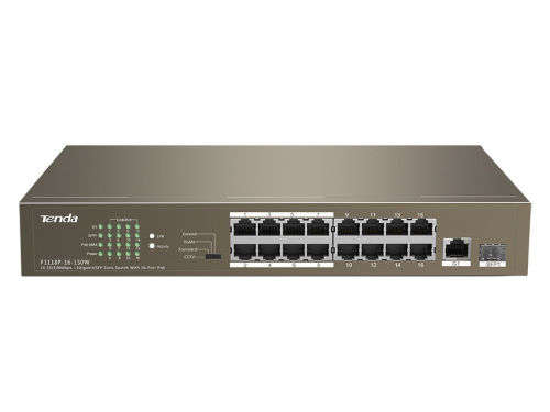 Tenda 16 Port Ethernet Switch with 16 Port PoE | TEF1118P-16-150W