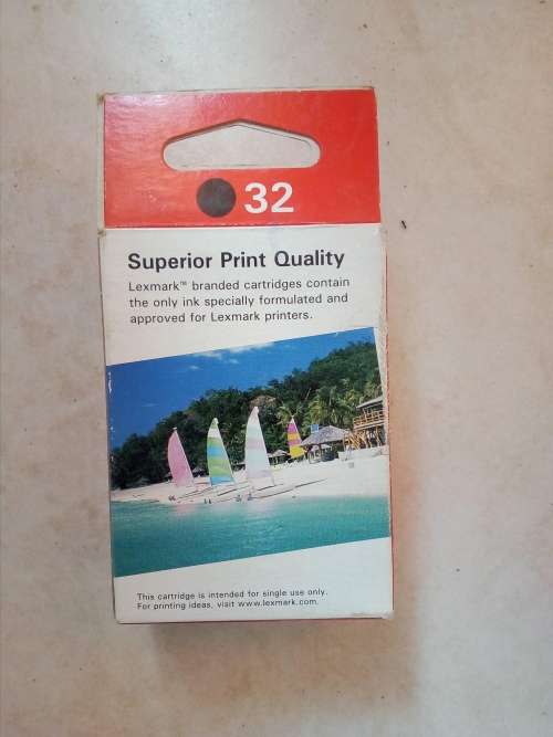 2 x Lexmark 32 Black Ink Cartridge - OEM (OLD CARTRIDGES NEVER USED, ALL SEALED)