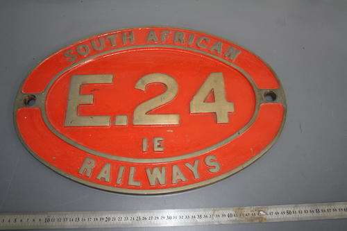 SAR Red and brass train number plate.