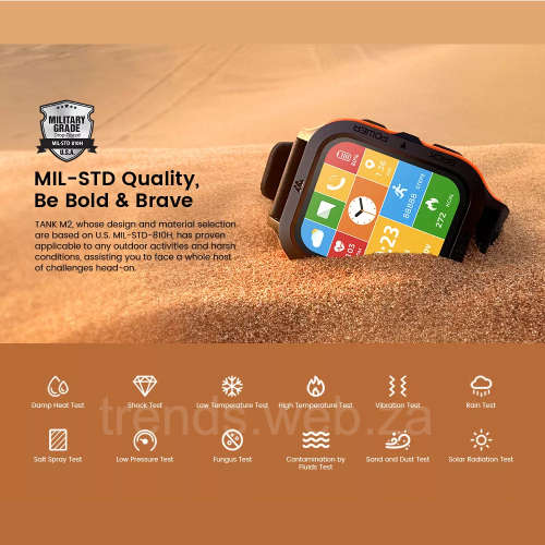 KOSPET TANK M2 Tough Rugged Smartwatch - Activity, Heart & Sleep Tracker - BLACK