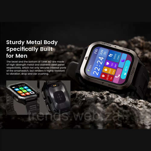 KOSPET TANK M2 Tough Rugged Smartwatch - Activity, Heart & Sleep Tracker - BLACK