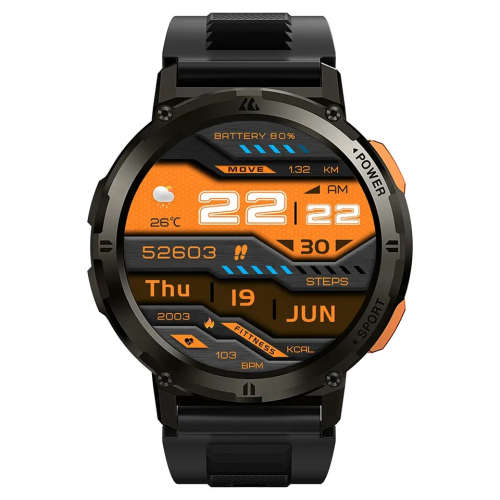 KOSPET TANK T2 Tough Rugged Smartwatch Activity Tracker with AMOLED Screen - Black