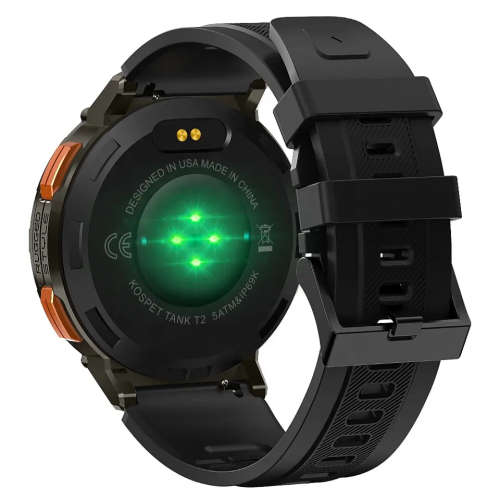 KOSPET TANK T2 Tough Rugged Smartwatch Activity Tracker with AMOLED Screen - Black