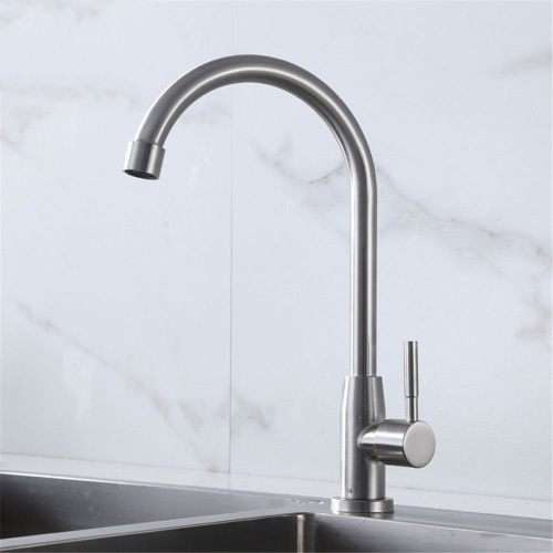 Stainless Steel Kitchen Faucet Brushed Process Swivel Basin Faucet 360 Degree