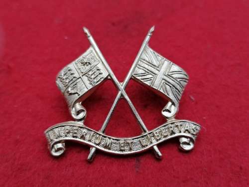 LIGHT HORSE REGIMENT GOLDEN ALLUMINIUM CAP BADGE WORN 1970 M18