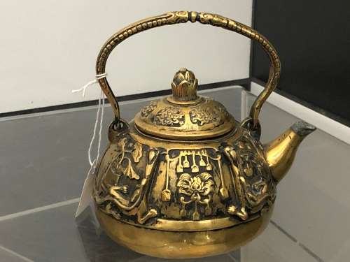 CHINESE BRASS TEAPOT (MARKINGS)