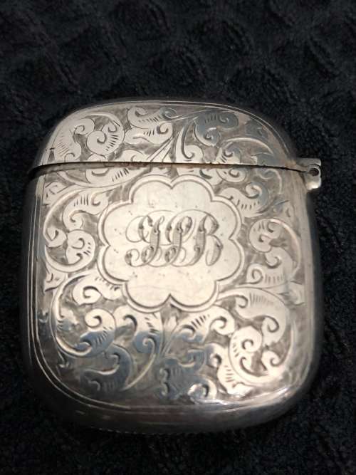 ENGRAVED SILVER VESTA CASE BIRMINGHAM 1894