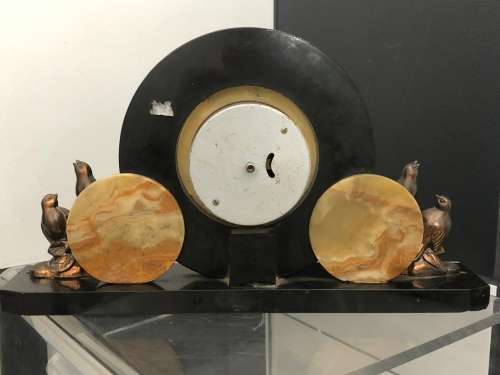 FRENCH ART DECO MARBLE MANTEL CLOCK