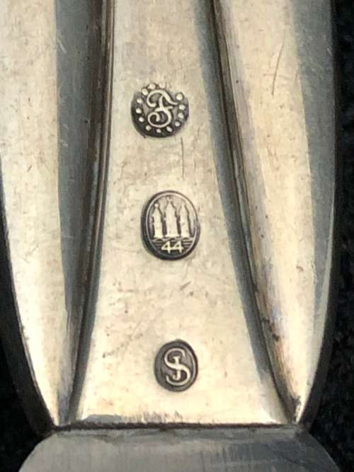 3 PIECE DANISH SILVER SERVING SET BY JOHANNES SIEGGAARD